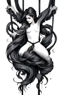 aerial silks tattoo design idea