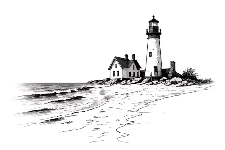 lighthouse on the beach  tattoo design idea