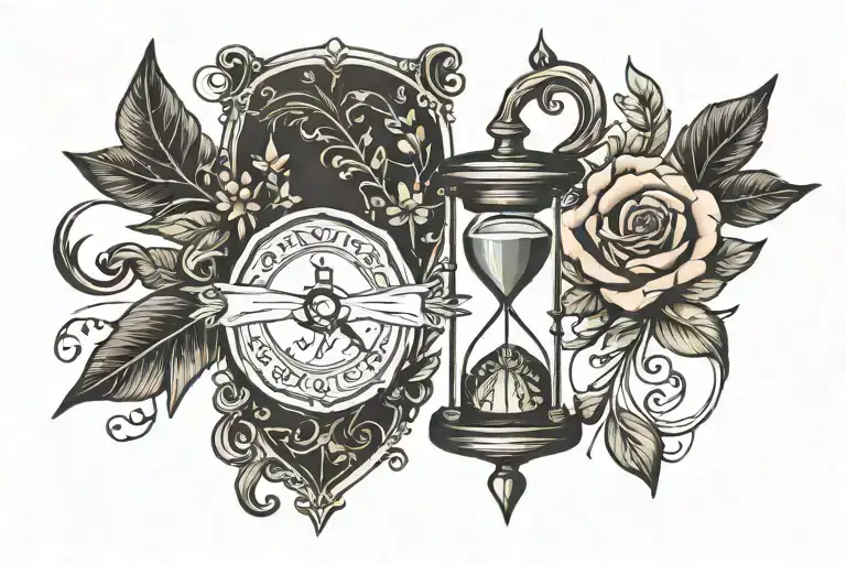 arrow hourglass joy is in tattoo design idea