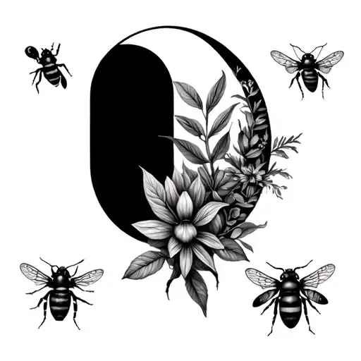 the golden ratio but it's adorned with australian native plants and bees and other cute bugs  tattoo design idea
