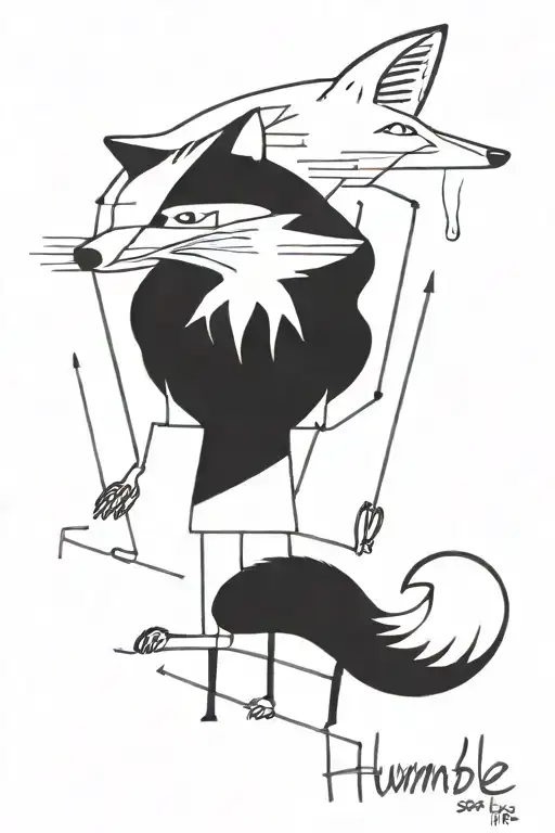 stay humble, hustle hard fox tattoo design idea