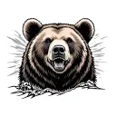 grizzly bear head tattoo design idea