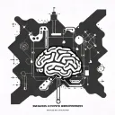 A brain with chemical formulas and economic graphs: tattoo design idea