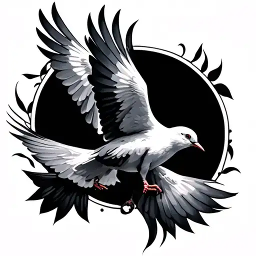doves flying tattoo design idea