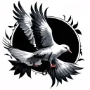 doves flying tattoo design idea