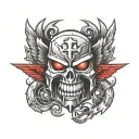 warhammer 40k blood angels symbol making a smiley face tattoo design idea