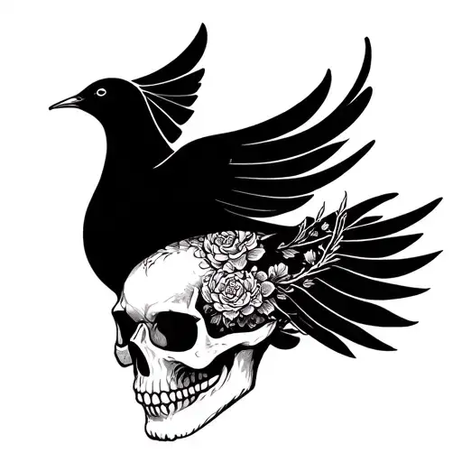 skull dove head tattoo design tattoo design idea