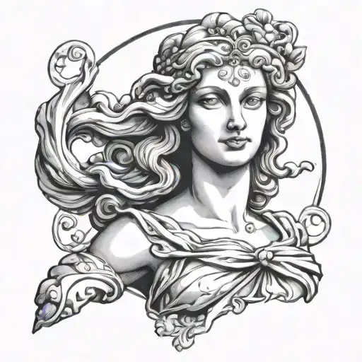 Goddess Venus de Milo date of birth 1998 and 1996 tattoo design idea