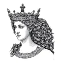 queen chess piece tattoo design idea