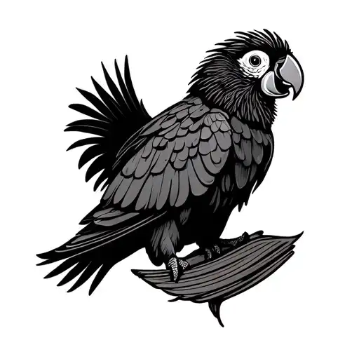 kookooburra, black cockatoo, bold, tattoo design idea
