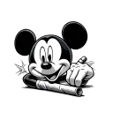 Mickey Mouse hands rolling a joint tattoo design idea