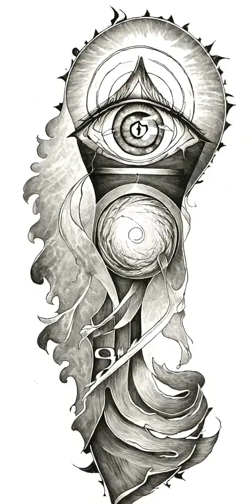 eye of odin rune circle tattoo design idea
