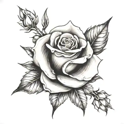 1312 & roses tattoo design idea
