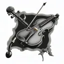 A fiddle tattoo design idea