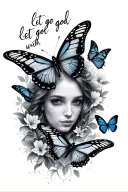 let go let god with butterflies surrounding tattoo design idea