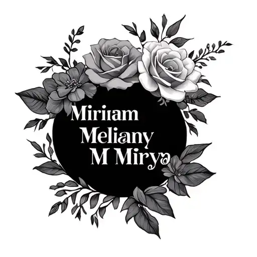 different tattoo inspiration for the names Miriam, Melany, Mariana, Maya, and Mireya tattoo design idea