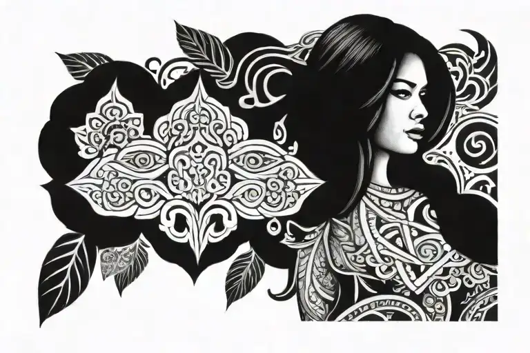 Filipino and Polynesians back tattoo design idea