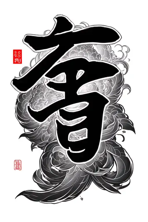 buddhist arm sleeve cover up over chines "4 truths" kanji tattoo on shoulder tattoo design idea