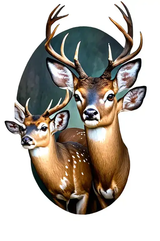 Deer Family tattoo design idea