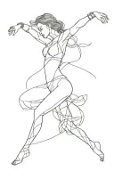 dancing woman posing tattoo design idea