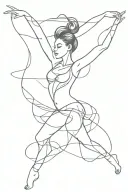 dancing woman posing tattoo design idea