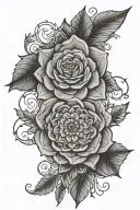 mandala design incorporating elements, roses tattoo design idea