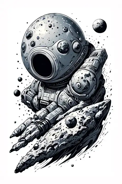 asteroid tattoo design idea