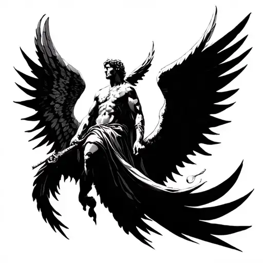 archangel Michael wings tattoo design idea