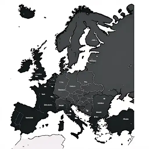 Map Of Europe tattoo design idea
