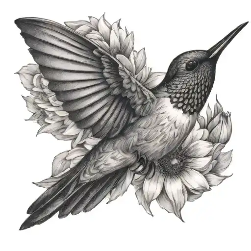 humming-bird tattoo design idea