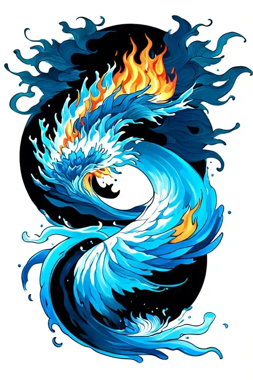 fire,water,land,air,space tattoo design idea