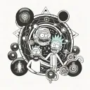 rick morty with portal tattoo design idea