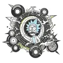 rick morty with portal tattoo design idea