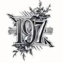 1997 in roman numerals tattoo design idea