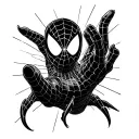 Spider-Man hand's shooting web but the web he shoots is the fabric of space-time tattoo design idea