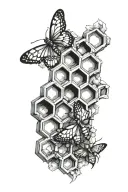 honeycomb sleeve tattoo design idea