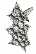honeycomb sleeve tattoo design idea
