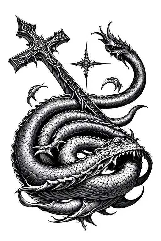 leviathan cross tattoo tattoo design idea