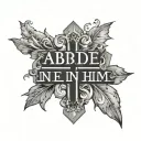 a cross in the middle of it saying abide in him  tattoo design idea