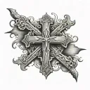 a cross in the middle of it saying abide in him  tattoo design idea