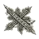 a cross in the middle of it saying abide in him  tattoo design idea