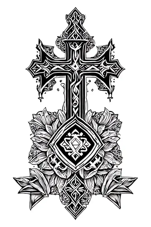 Jerusalem cross tattoo design idea