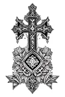 Jerusalem cross tattoo design idea