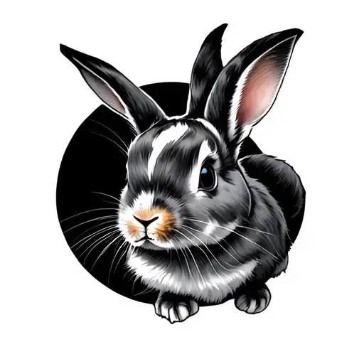 korean rabbit tattoo design idea