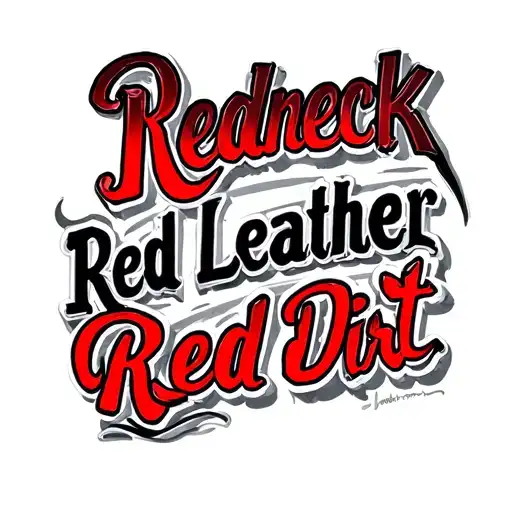 words that say"Redneck Red Leather Red Dirt"  tattoo design idea