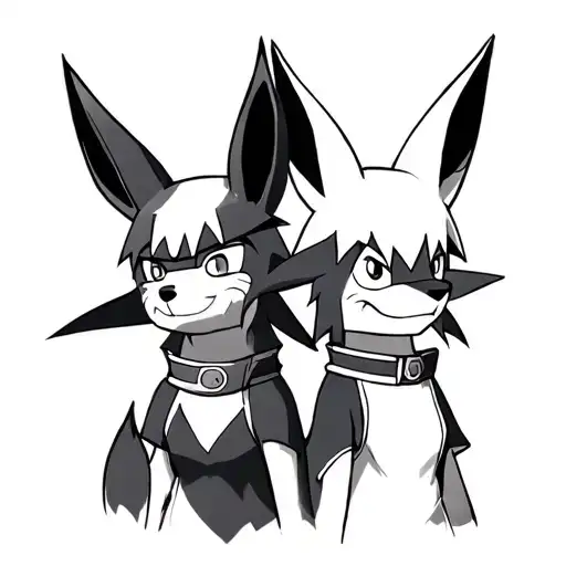 naruto and lucario tattoo design idea