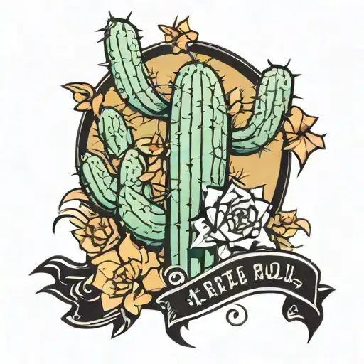 cactus Ténérife rock n roll tattoo design idea