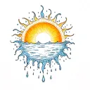 sun becomes rain tattoo design idea
