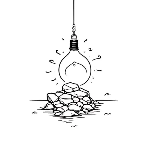 salt rock and light lamp tattoo design idea