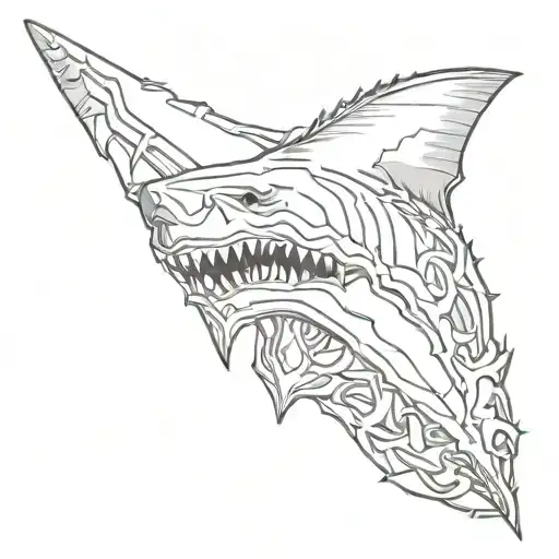 white shark tooth arm band tattoo tattoo design idea
